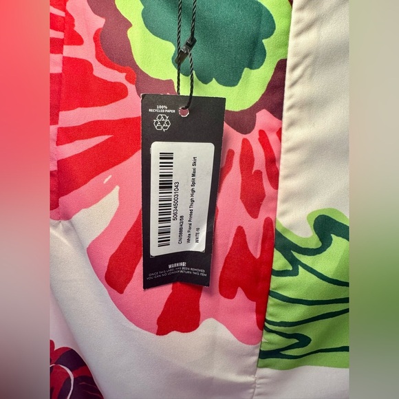 NWT PrettyLittleThing Floral Thigh High Split Maxi Skirt – UK 10 (US 6) - Picture 5 of 5